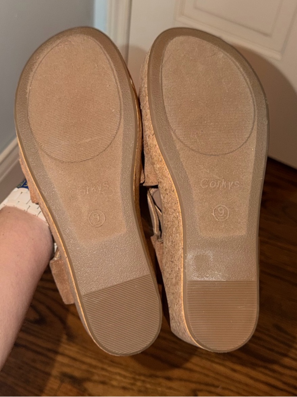 Corky’s Brown Cork Wedge Sandals - Picture 9 of 11